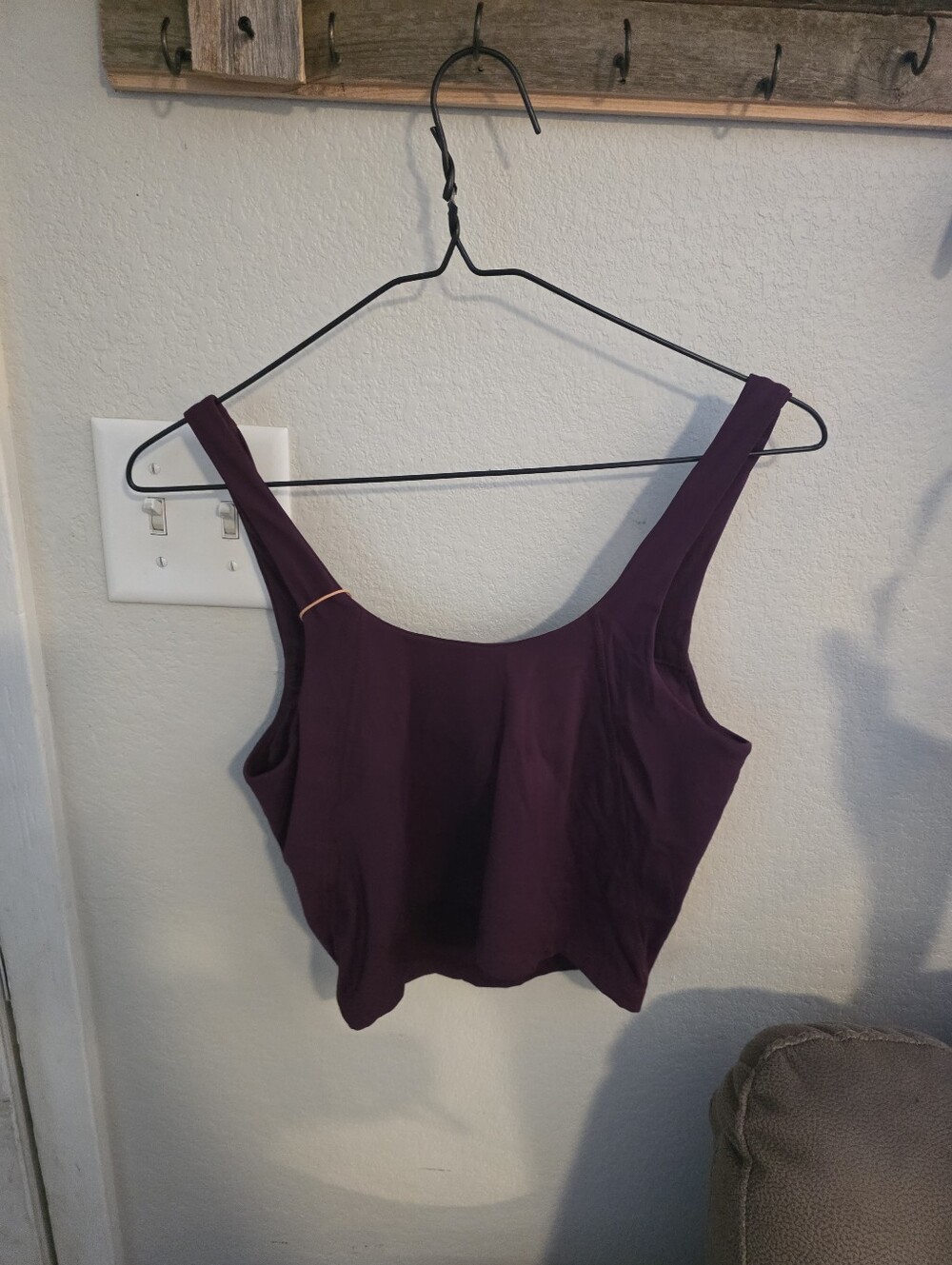 Quince Women's Scoop Crop Tank Top/ Sports Bra - Plum - Picture 2 of 3